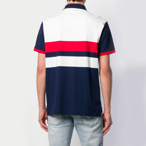 Summer Mens Polo Striped T Shirt Short Sleeve Slim Fit Eco Friendly