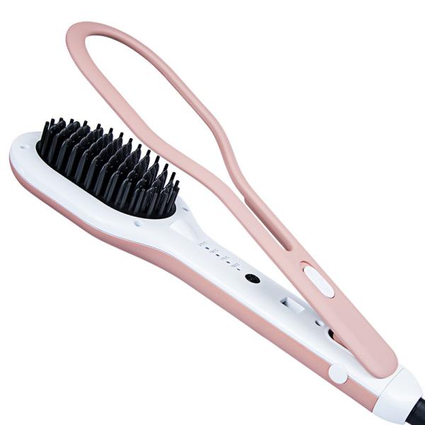 OEM / ODM Ceramic Hair Straightener Brush Comb Curler Set With Clip