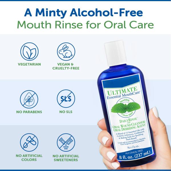 237ml Alcohol Free Mouthwash Mint Baking Soda Mouth Rinse With Essential Oils