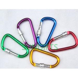 Aluminum metal climbing carabiners with split key rings