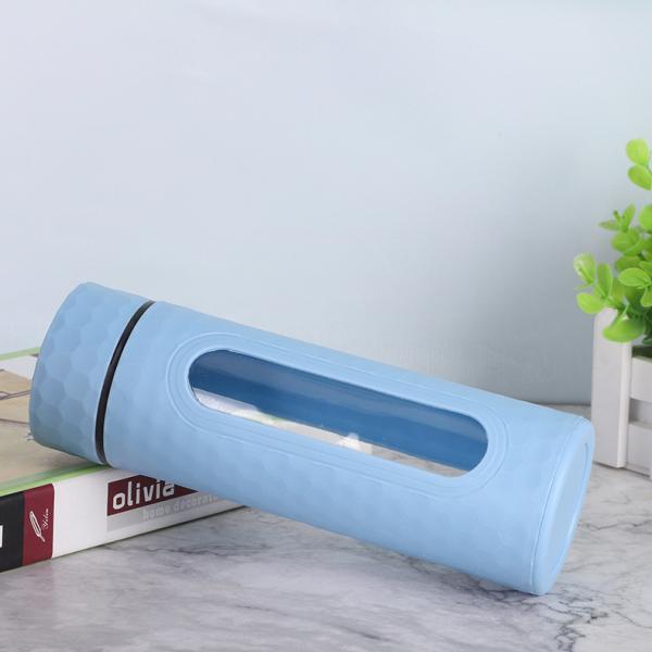 Customized Light Weight Cute Eco Friendly 400ml Glass Bottle BPA Free Double Layer Glass Hot Water Bottle For Hot Drinks High H2 Concentration