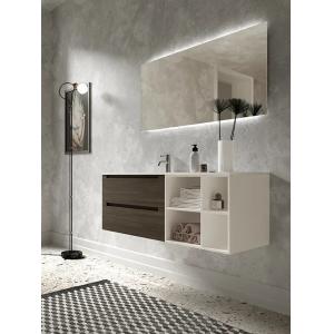 Modern Wood Grain Bathroom Vanity Double Sink Bathroom Cabinet Customized