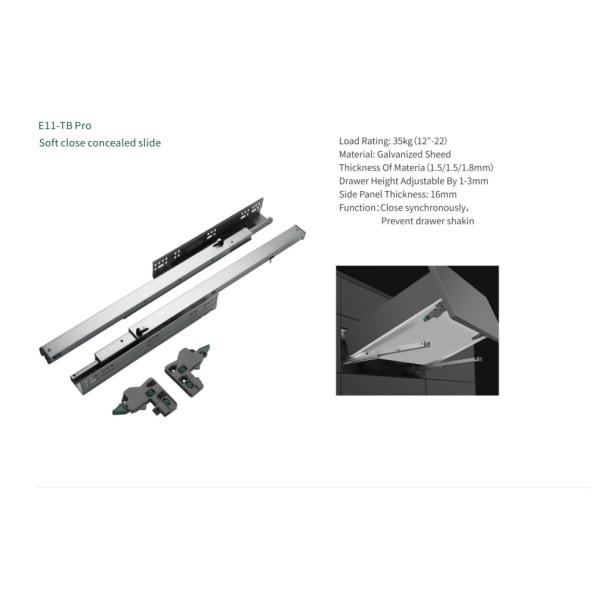 Soft Close Concealed Undermount Drawer Slides 3D Adjustable Hardware