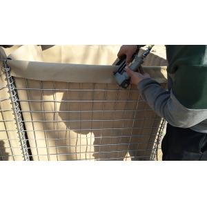 Sand Fileld HESCO Defensive Barriers / Geotextile Lined Military Gabion Barriers Filled HESCO Defensive Ba