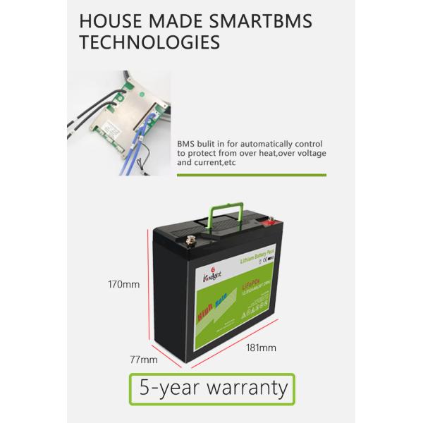 12v 24ah Lithium Ion Battery Pack Bms Protection Ups Eps Backup Power Supply
