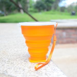 Quality OEM 200ml Silicone Foldable Drinking Cup For Travel for sale