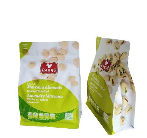 Snack Food Package Custom Logo Printing Nuts Plastic Zipper Packaging Bag With Tear Notch