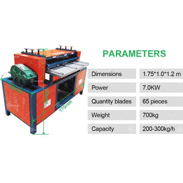 Red Waste Aluminum Copper Radiator Separator Machine AC Radiator Peeling Machine