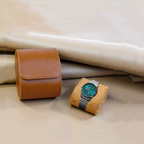 PU Leather Wrist Watch Packaging Box Custom Logo 3.9*3.2*2.7 in