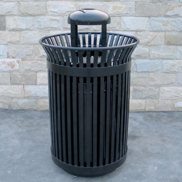 Commercial Cigarette Trash Bin , Polyester Powder Coated Steel Ashtray Bin