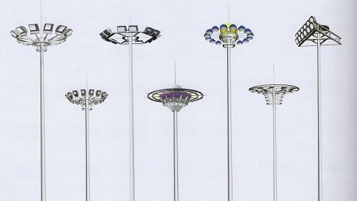 20M Height HPS Plaza High Mast Tower , Commercial Outdoor Light Poles