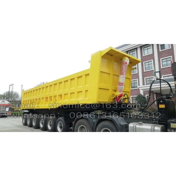 SINOTRUK 6 Axle Dump Trailer , Heavy Duty Tipper Trailer With FUWA Brand Axle
