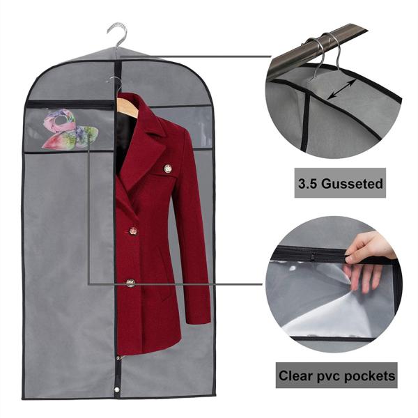 Cloth Lightweight Custom Travel Garment Bag For Suits Protector Hanging Zipper 24x32"