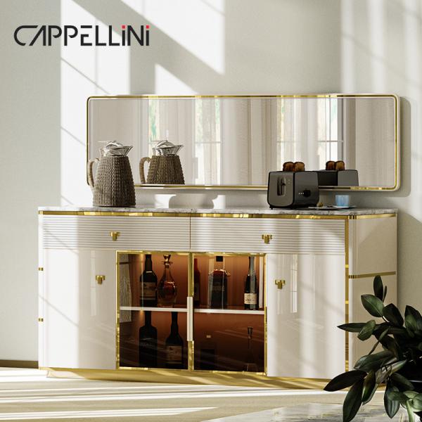 Modern White Glass Display Wine Cabinet Bar Living Room Furniture Storage Rack Luxury Wooden Wine Cabinet For The Home