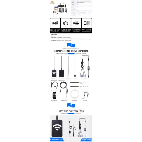 DC 12V Car Modification Accessories Car Interior Ambient Lighting Gossip Lamp