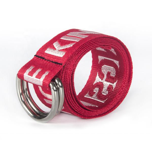 Zinc Alloy Buckle Nylon Canvas Belt Woven 3.8cm Double Ring