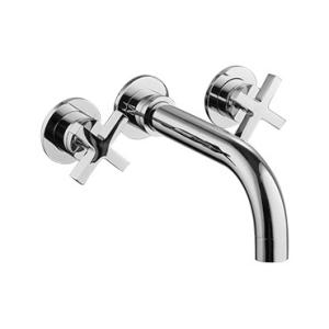 Quality Chrome Finish Concealed Basin Mixer Tap Polished with Double Handles for sale