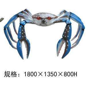 Quality Blue Crab Animal Fiberglass Marine life Sculpture Customized for sale
