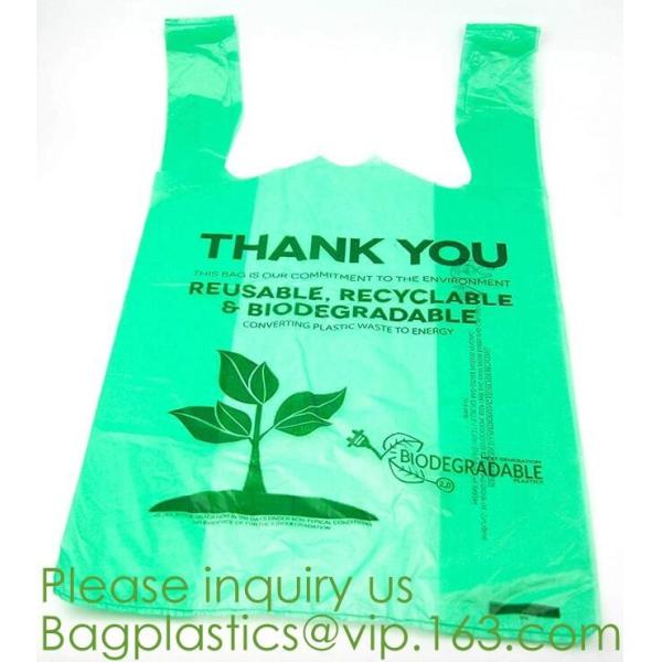 Organic Recycling and compostable bag,Eco friendly Compostable,compostable biobased plastic tshirt bag bagease bagplasti