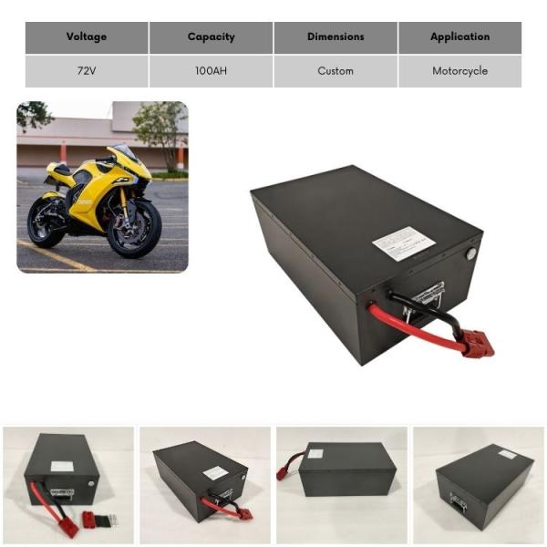 Custom Electric Service Lithium Battery 100Ah 72v Electric Motorcycle Battery High Efficiency