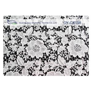 China Nylon Cotton Embroidered Lace Fabric with 120cm Width CY-CX108 on sale