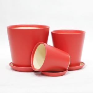 Modern Gloss Flower Ceramic Pots With Drainage Hole