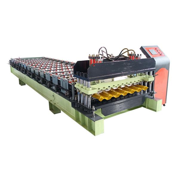 Color Steel Glazed Bamboo Type Roof Tile Roll Forming Machine 3 - 5m / Min