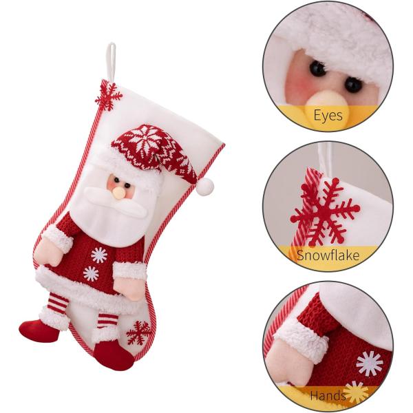 Christmas Stockings 2 Pack 3D Gnomes Santa Christmas Stockings Personalized Christmas Stockings White Christmas Decor