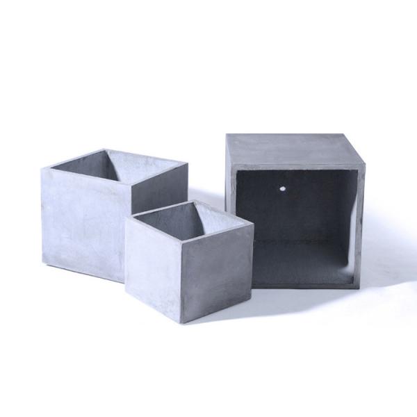 Buy simple style cubic cement flower pots 22-80cm several size and color suit for all kind scene at wholesale prices