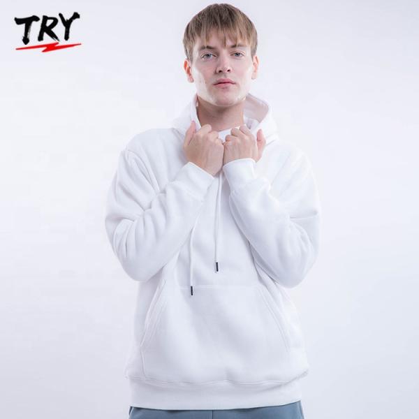 Thick Mens Activewear Tops Pullover 100% Pima Cotton Hoodie With Drawstrings Hood