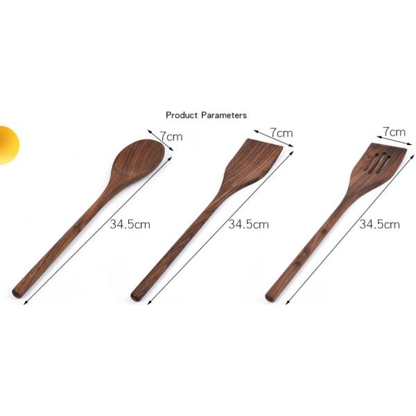 Black Walnut Kitchen Utensil 6 Pcs Home Solid Wood Spatula Spoon Cooking Set