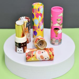 Quality Environmentally friendly press-type lip balm tube packaging, lipstick box, 75g food-grade kraft paper tube. for sale