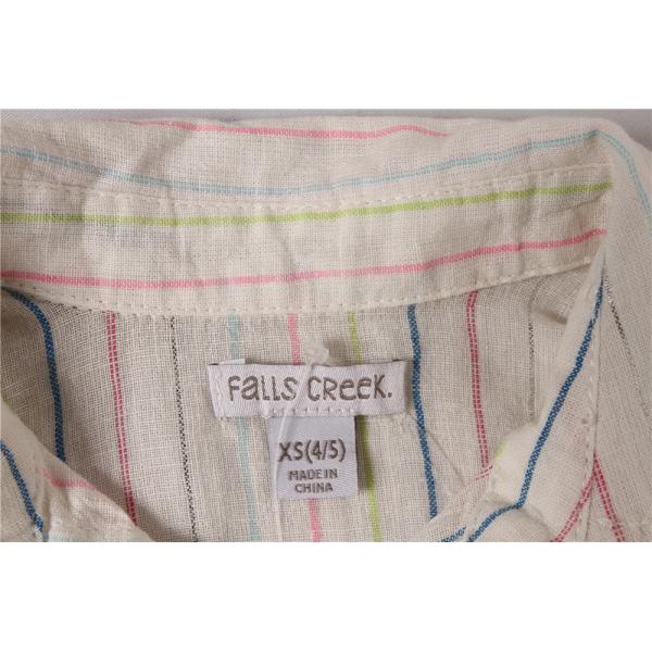 Girls Cool Cropped Striped Shirt Sleeveless 53% Linen 46% Cotton