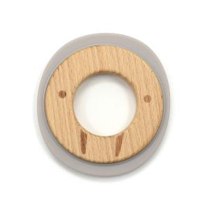Quality Grey Walrus Shaped Silicone Beech Wooden Teething Rings BPA Free for sale