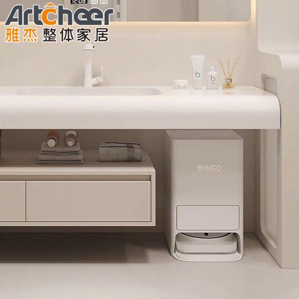 Stylish Solid Wood Bathroom Vanity with Drawer Storage and Durable Carrara Marble Top