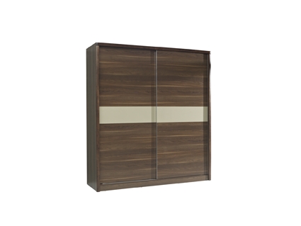 2000*611*2200 wooden sliding wardrobe in fashion walnut color