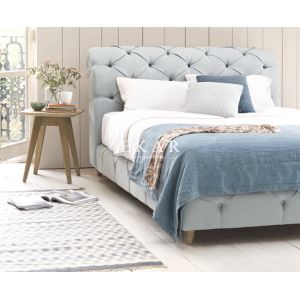 Modern European Style Fabric Wooden Bed Frame
