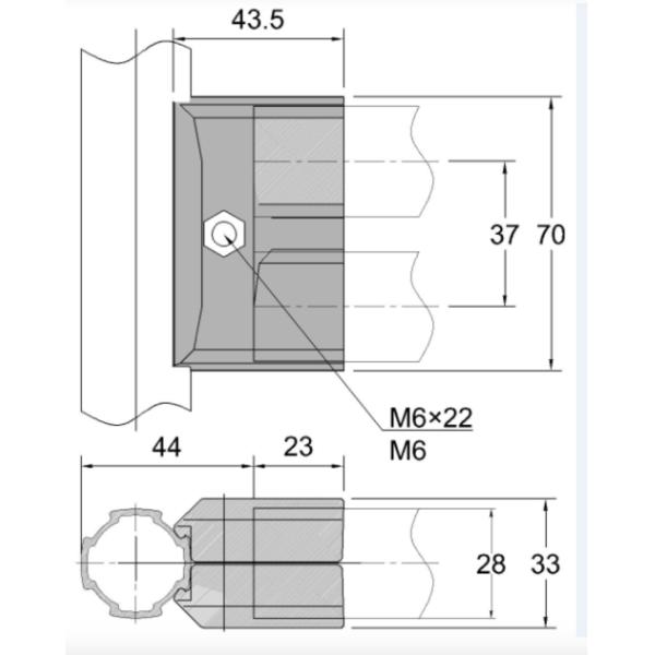 Parallel Straight External Aluminium Pipe Joint Anodized Surface