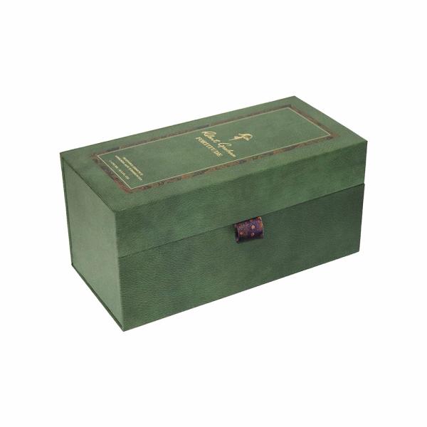 ISO9001 Certified Acrylic Lined Cologne Gift Box , Magnetic Flap Box 12*12*25cm