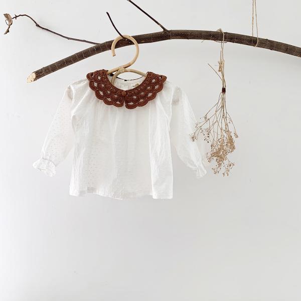 Y-F 2023 Autumn Girls Two Tone Detachable Lace Collar Crochet Kids Cotton Flower Wedding Vintage Collar