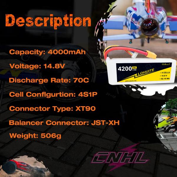 RC Parts 4200mAh 4S Lipo Battery 14.8V XT60 Deans EC5 T For Axial Airplanes Cars Boat