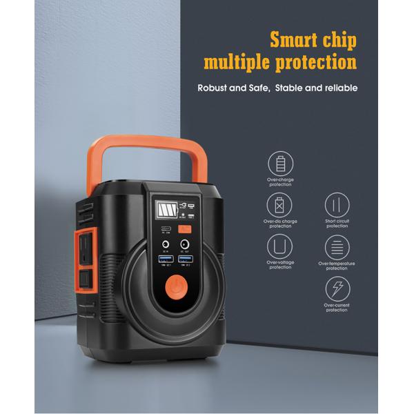 100W Solar Portable Power Station Battery 110V 220V Generator For Outdoor Camping