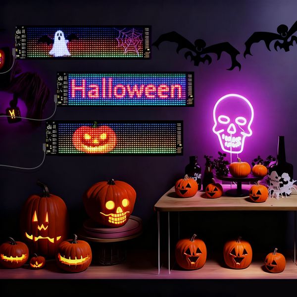 Scrolling Huge Bright Advertising LED Signs, 13.7''x3.93'' Flexible Custom USB 5V Bluetooth APP Control Text Pattern Animation Programmble LED Sign