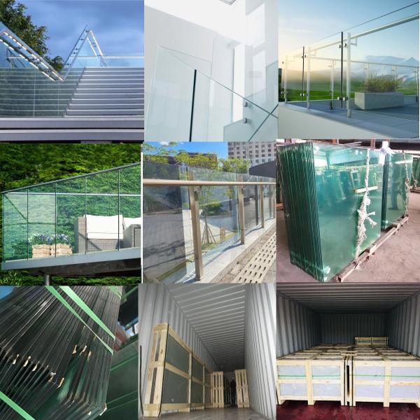 10mm 12mm 15mm Frameless Glass Railing Balcony / Frameless Glass Handrail Impact Resistant Shatter Resistant Outdoor Frameless Glass Balustrade