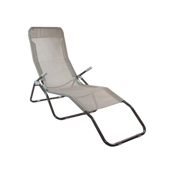 Steel Tube Foldable Sun Lounger , Outdoor Beach Lounge Chairs