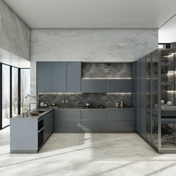 Modern 304 Stainless Steel Kitchen Cabinets Open Design Kitchen