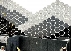 China 9mm Fire Rated  High Density Polyester Fiber Acoustic Panel Hexagon on sale