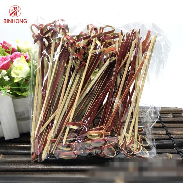 Disposable Customized Logo 2.5mm Bamboo Knot Skewers