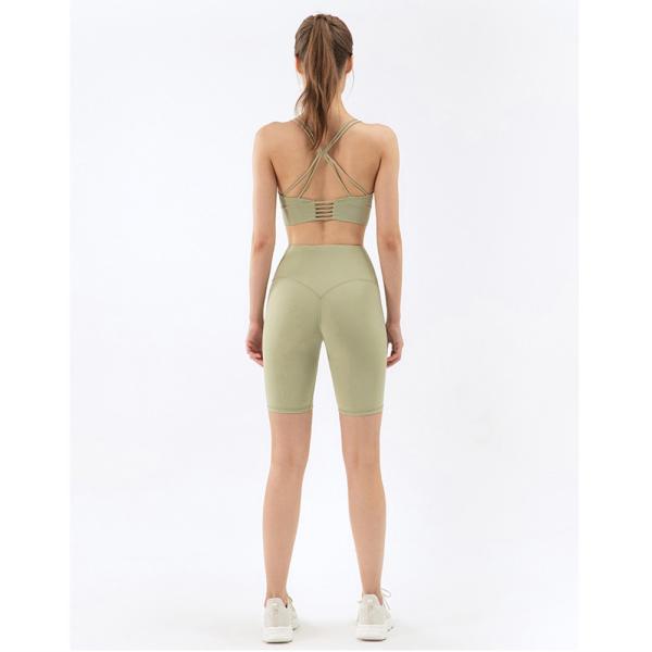 V Shaped Yoga Set Clothes tummy control Breathable 2 Piece Shorts And Crop Top