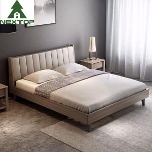 Quality Wooden Frame Leather Headboard Bed With Nightstands Home Hotel Room Furniture for sale